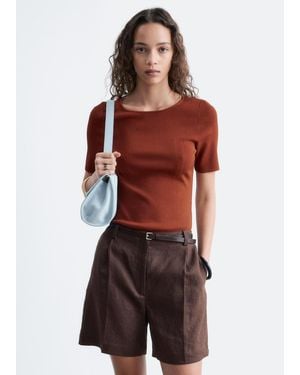 & Other Stories Slim Knitted T-Shirt - Red