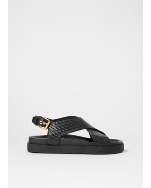 & Other Stories Criss-Cross Leather Sandals - Black
