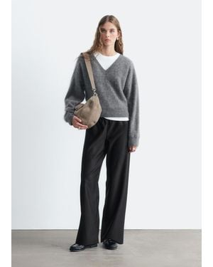 & Other Stories Pull-On Wool Pants - Black