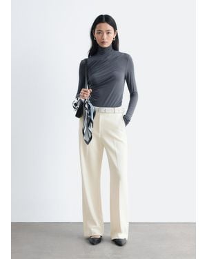 & Other Stories Straight Press-Crease Trousers - White