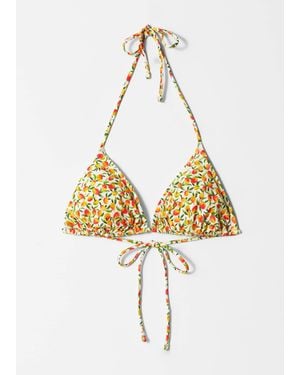 & Other Stories Halterneck Triangle Bikini Top - Metallic