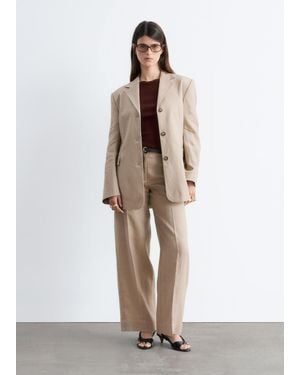 & Other Stories Tapered Linen Blazer - Natural