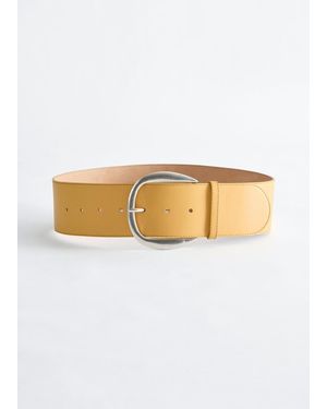 & Other Stories Wide Leather Belt - White