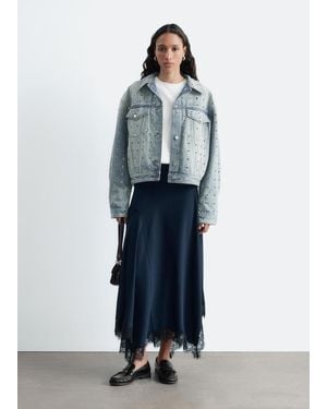 & Other Stories Eyelet Denim Jacket - Blue
