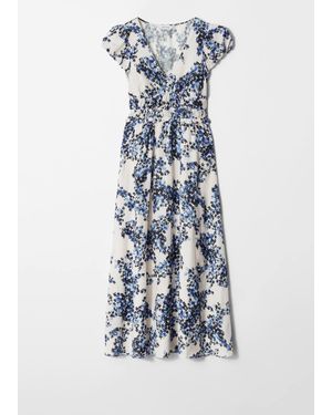 & Other Stories Bubble-Sleeve Midi Dress - Blue
