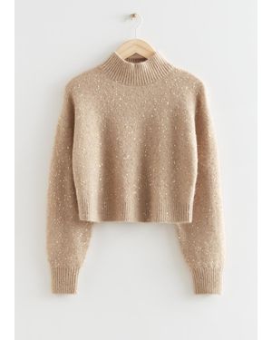 & Other Stories Floral Sequin Knit Jumper - Natural
