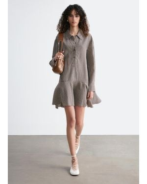 & Other Stories Drop-Waist Shirt Dress - Gray