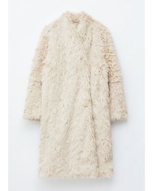 & Other Stories Faux Fur Midi Coat - Natural