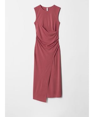 & Other Stories Draped Midi Dress - Red