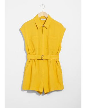 & Other Stories Utility Playsuit - Yellow