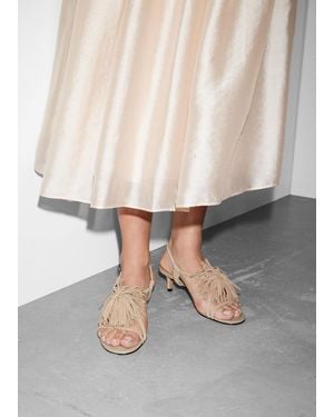 & Other Stories Fringed Leather Sandals - Natural