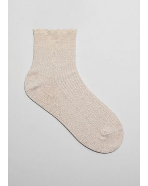 & Other Stories Glitter Trainer Socks - White