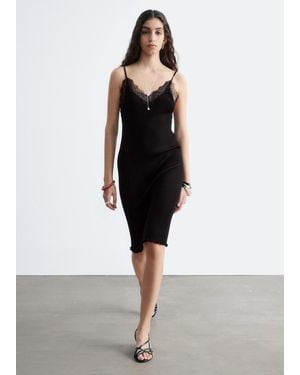 & Other Stories Rib Knit Mini Dress in Red | Lyst UK
