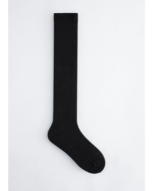 & Other Stories Ribbed Silk-Blend Socks - Black