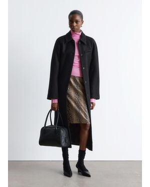 & Other Stories Belted Wool Coat - Black
