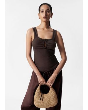 & Other Stories Buckle-Detailed Tank Top - Black