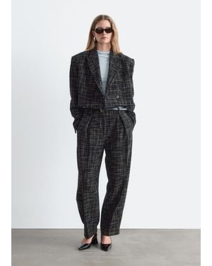 & Other Stories Cropped Cotton Blazer - Black