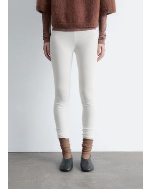 & Other Stories Pointelle-Knit Leggings - White