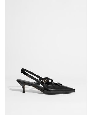 & Other Stories Embellished Slingback Court Shoes - Black