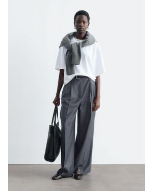 & Other Stories High-Waist Tailored Trousers - White