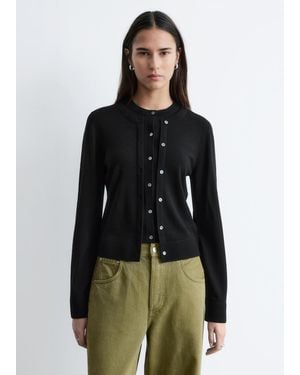 & Other Stories Double-Layer Merino Wool Cardigan - Black