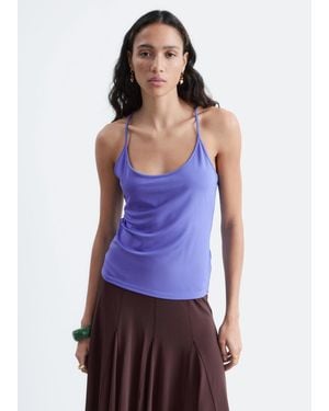 & Other Stories Crossed Back Strap Top - Blue