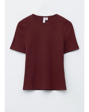 & Other Stories Ribbed T-Shirt - Red