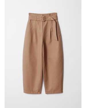 & Other Stories Belted Paperbag-Waist Pants - Natural