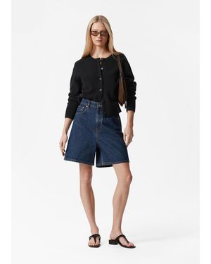 & Other Stories Wide-Leg Denim Shorts - Blue