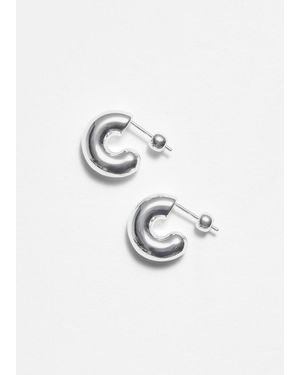 & Other Stories Small Chunky Hoops - White