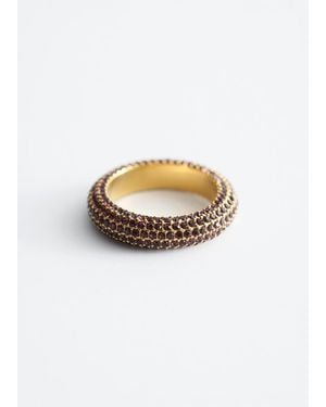 & Other Stories Chunky Rhinestone Ring - White