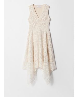 & Other Stories V-Neck Lace Midi Dress - White