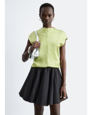 & Other Stories Textured Viscose Sleeveless Top - Green