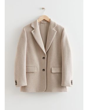 & Other Stories Oversized Wool Blazer - Natural