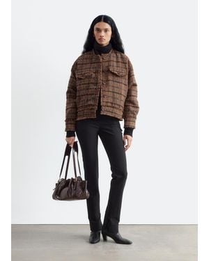 & Other Stories Raw-Edge Tweed Jacket - White