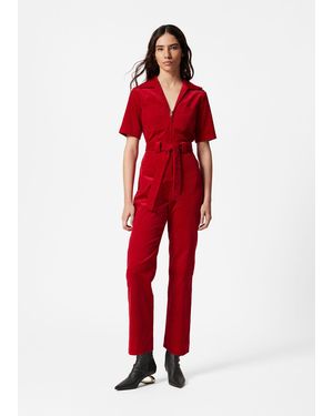 & Other Stories Belted Corduroy Jumpsuit - Red