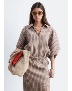 & Other Stories Drawstring Cropped Top - Brown