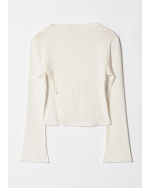 & Other Stories Boat-Neck Flared-Sleeve Top - Natural
