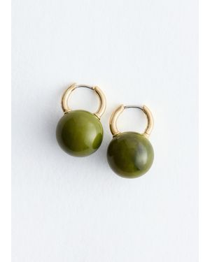 & Other Stories Sphere Bead Hoop Earrings - Green