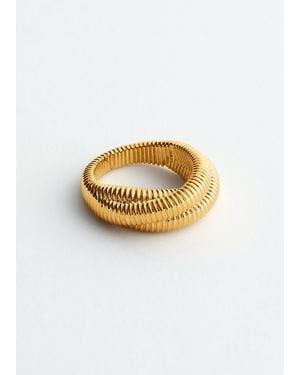 & Other Stories Plated Brass Twist Ring - Metallic
