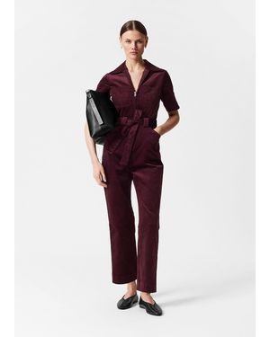 & Other Stories Belted Corduroy Jumpsuit - Red