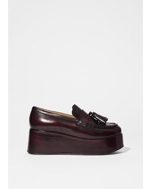 & Other Stories Plateau-Loafer Aus Leder - Rot