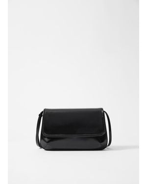 & Other Stories Glossed-Leather Crossbody Bag - Black