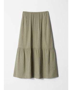 & Other Stories Tiered Midi Skirt - Green