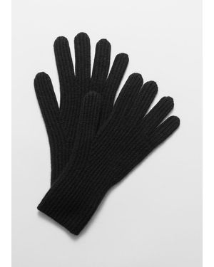 & Other Stories Ribbed Cashmere Gloves - Black