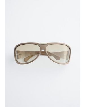 & Other Stories Oval Sunglasses - White