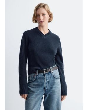 & Other Stories V-Neck Jumper - Blue