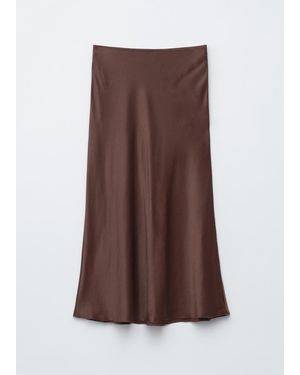 & Other Stories Satin Midi Skirt - Brown