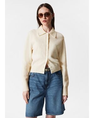 & Other Stories Knitted Collar Cardigan - Blue