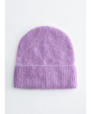 & Other Stories Brushed Cashmere Beanie - Purple